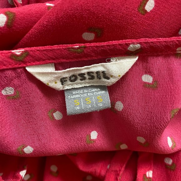 Fossil Silk Sleveeless Tie-Waist Button Down Dress - Picture 7 of 14